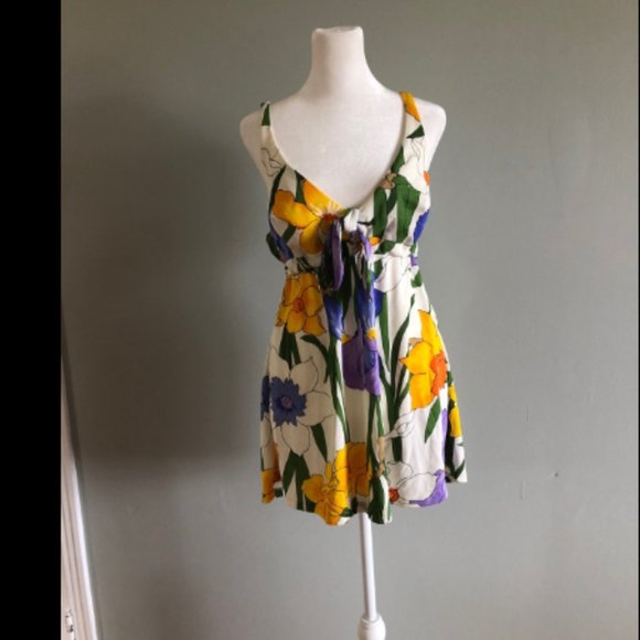 Vintage 1960s 1970s Sandcastle Floral Swimsuit - Picture 1 of 5